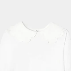 Jacadi T-shirt enfant fille à double col - blanc BLANC JACADI Clearance