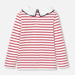 Jacadi T-shirt rayé enfant fille - BLANC/ROUGE Clearance